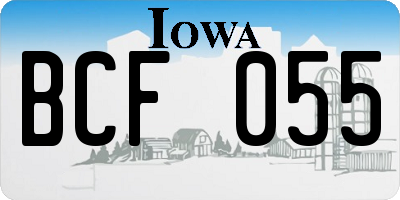 IA license plate BCF055