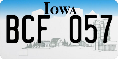 IA license plate BCF057