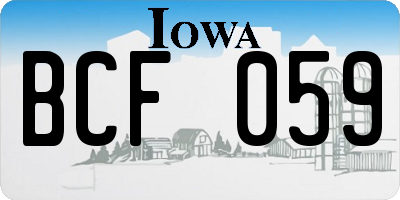 IA license plate BCF059