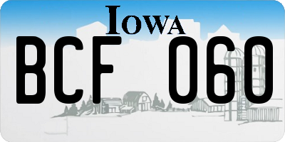IA license plate BCF060