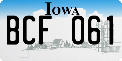 IA license plate BCF061