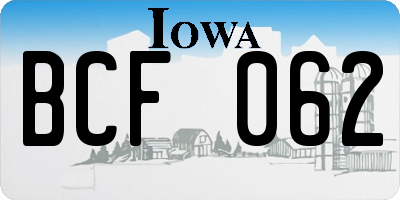 IA license plate BCF062