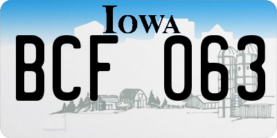 IA license plate BCF063