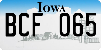 IA license plate BCF065