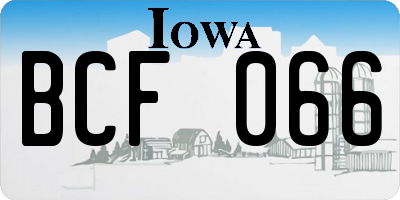 IA license plate BCF066