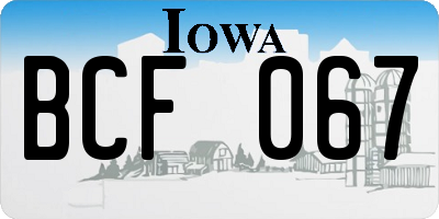IA license plate BCF067