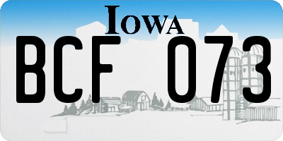 IA license plate BCF073