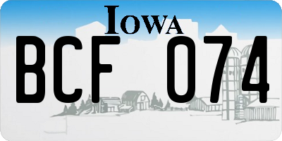 IA license plate BCF074