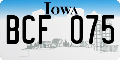 IA license plate BCF075
