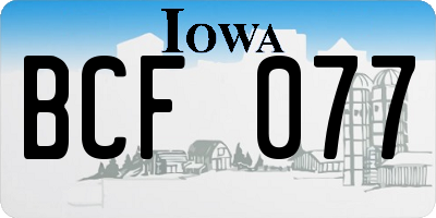 IA license plate BCF077
