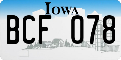 IA license plate BCF078