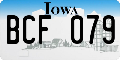 IA license plate BCF079