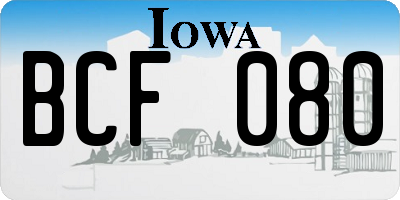 IA license plate BCF080