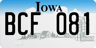 IA license plate BCF081