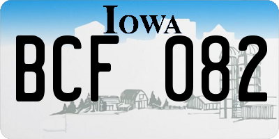 IA license plate BCF082