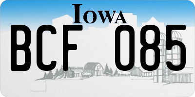 IA license plate BCF085