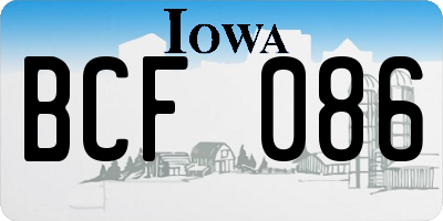 IA license plate BCF086
