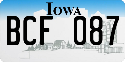 IA license plate BCF087