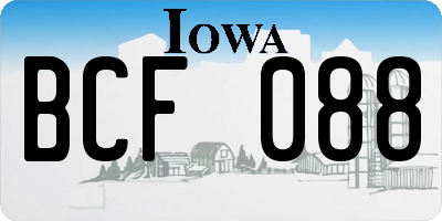 IA license plate BCF088