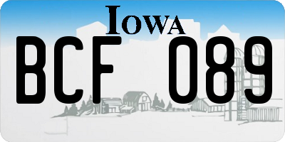 IA license plate BCF089