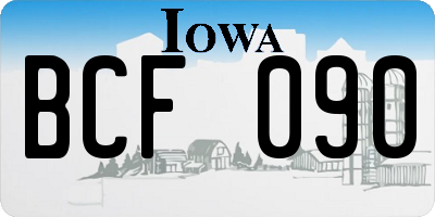 IA license plate BCF090
