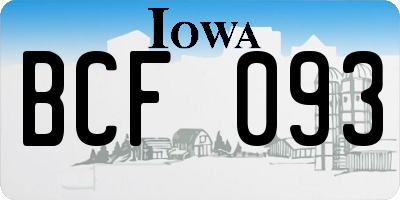 IA license plate BCF093