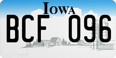 IA license plate BCF096