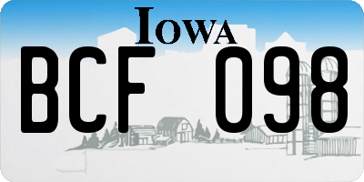 IA license plate BCF098