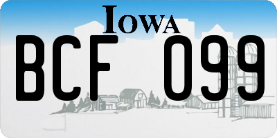 IA license plate BCF099