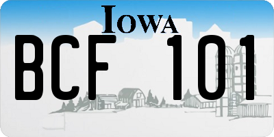 IA license plate BCF101