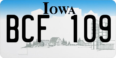 IA license plate BCF109