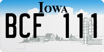 IA license plate BCF111