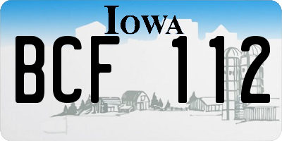 IA license plate BCF112