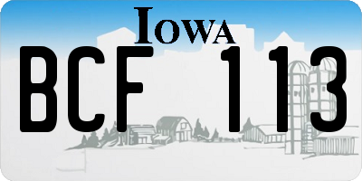 IA license plate BCF113