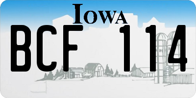 IA license plate BCF114