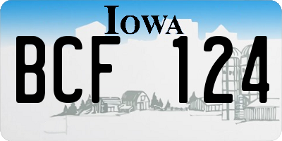 IA license plate BCF124