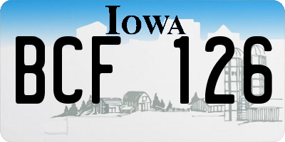 IA license plate BCF126