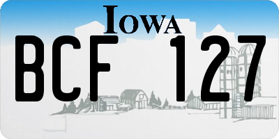 IA license plate BCF127
