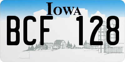 IA license plate BCF128