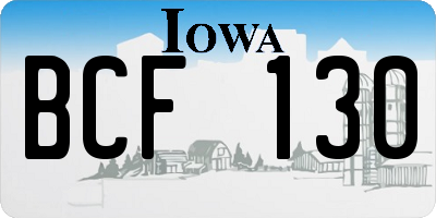IA license plate BCF130
