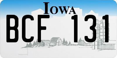 IA license plate BCF131