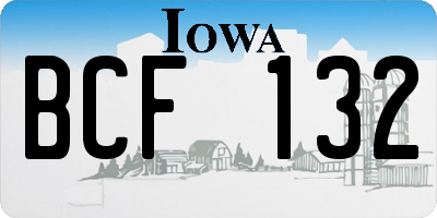 IA license plate BCF132