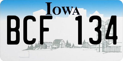 IA license plate BCF134