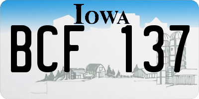 IA license plate BCF137