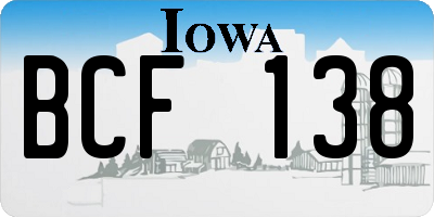 IA license plate BCF138