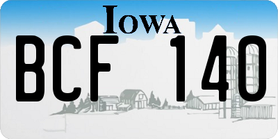 IA license plate BCF140