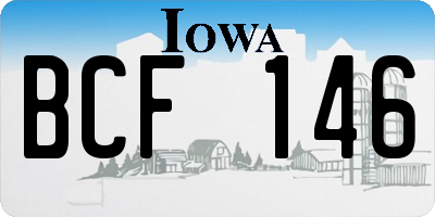 IA license plate BCF146