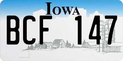 IA license plate BCF147