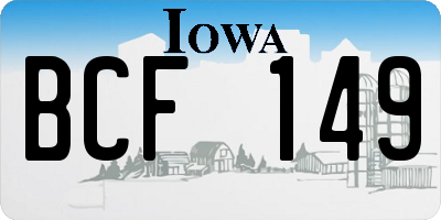 IA license plate BCF149