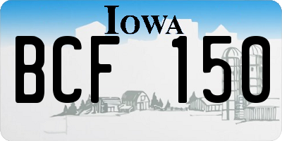 IA license plate BCF150